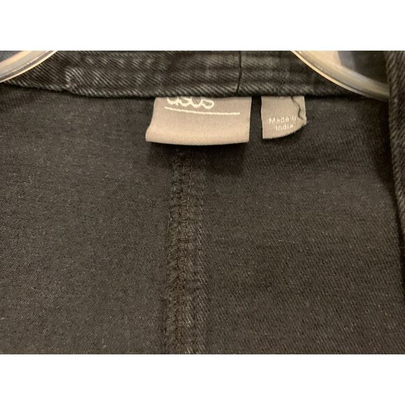 ASOS Black Denim 3/4 Sleeves Open front Cardigan Size Med - Picture 3 of 11